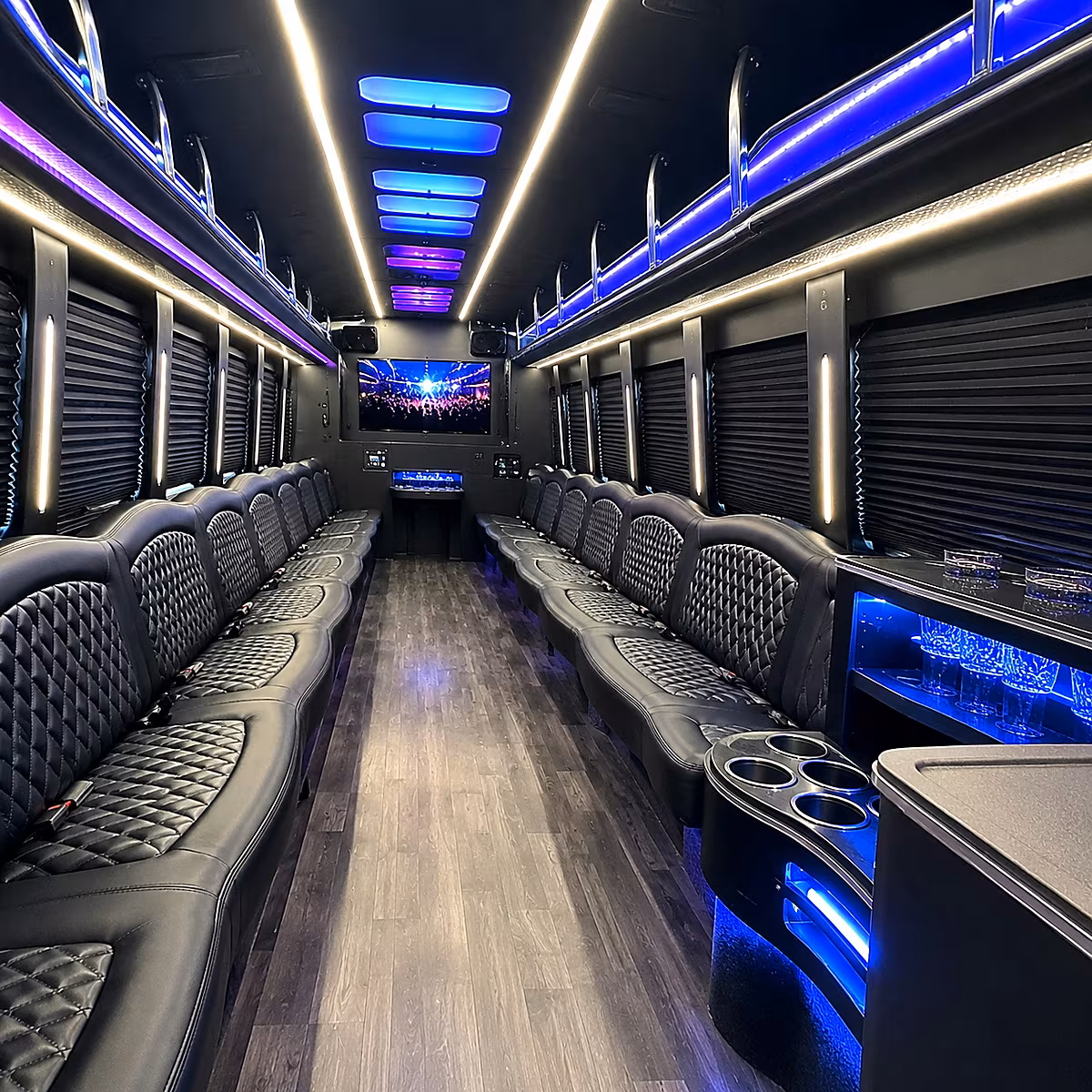 west bloomfield party bus rental interior
